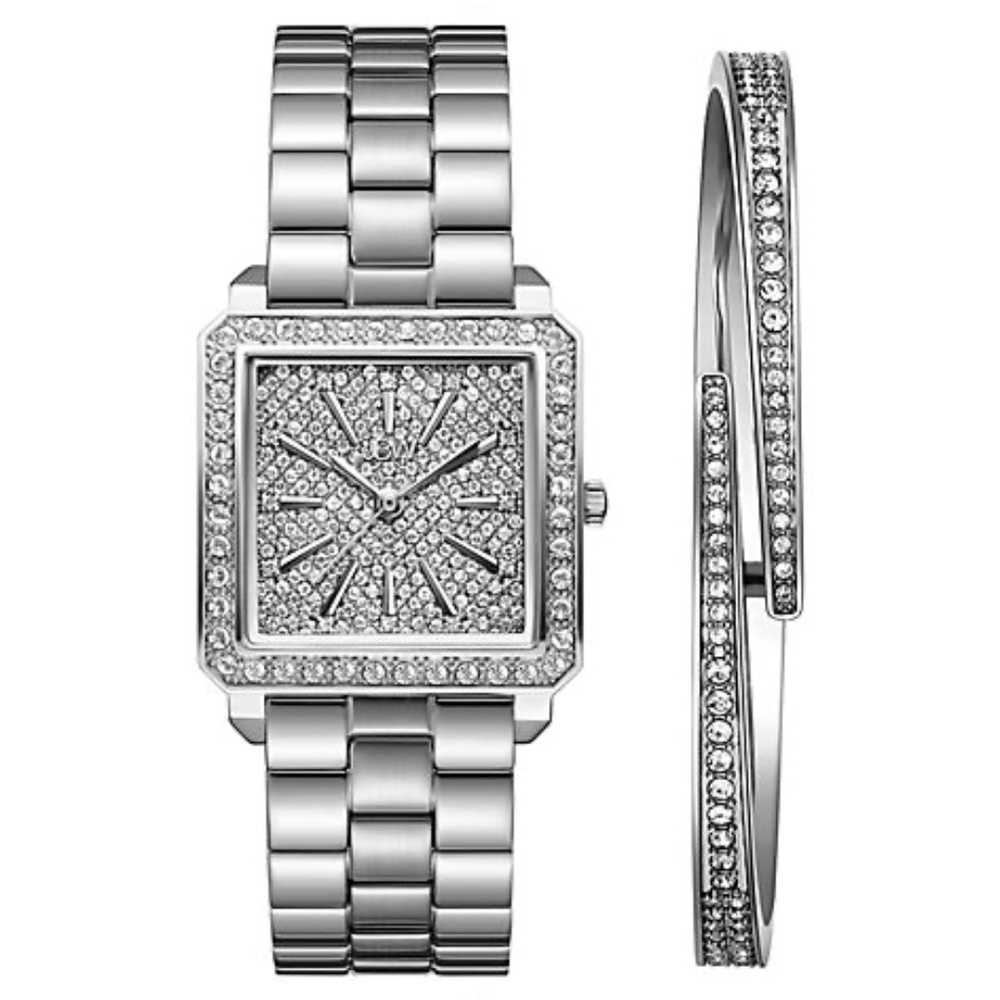 JBW Women's Crystal Stainless Diamond Watch & Bracelet Set